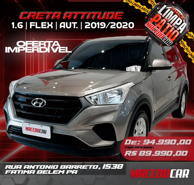 Carro Hyundai Creta 2020 Attitude 1.6 (Aut) (Flex) (PCD)