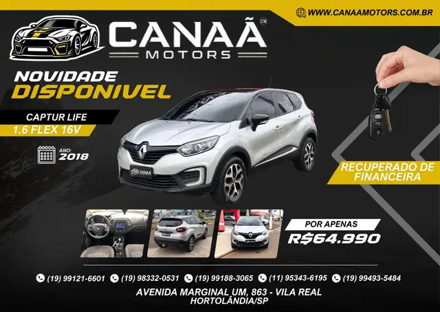 Carro Renault Captur 2018 Life 1.6 16v SCe CVT (Flex)