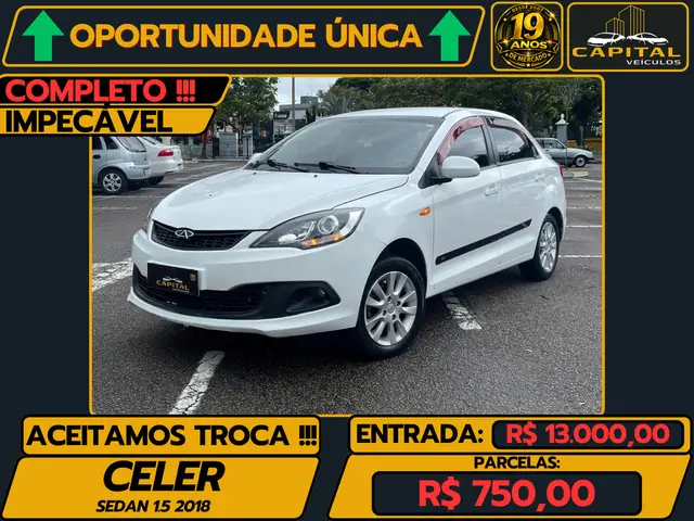 Carro CAOA Chery Celer 2018 Sedan 1.5 16V (Flex)