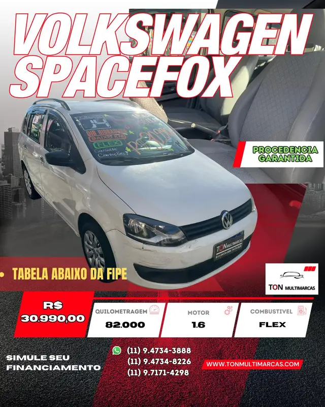 Carro Volkswagen SpaceFox 2014 1.6 8V (Flex)