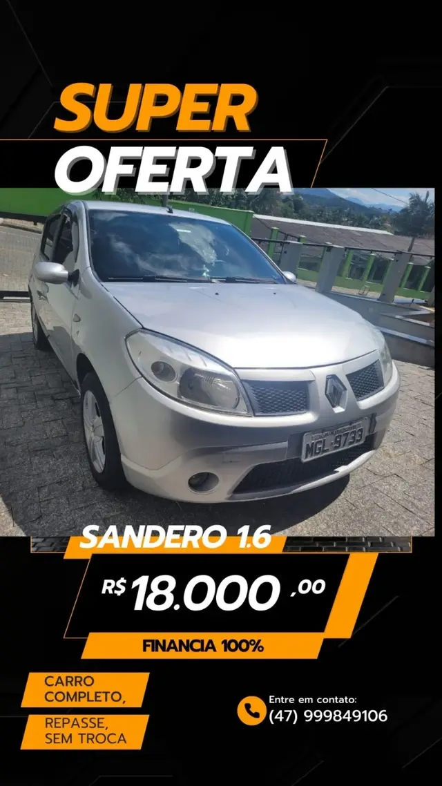 Carro Renault Sandero 2009 Privilège 1.6 8V Hi-Torque (flex)