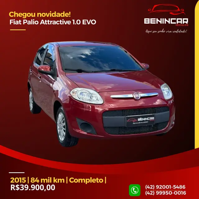 Carro Fiat Palio 2015 Attractive 1.0 Evo (Flex)