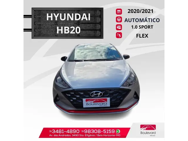 Carro Hyundai HB20 2021 Sport 1.0 Turbo (Flex) (Aut.)