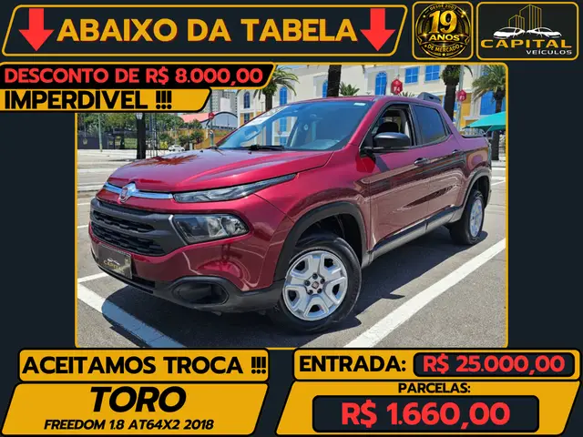 Carro Fiat Toro 2018 Freedom 1.8 AT6 4x2 (Flex)