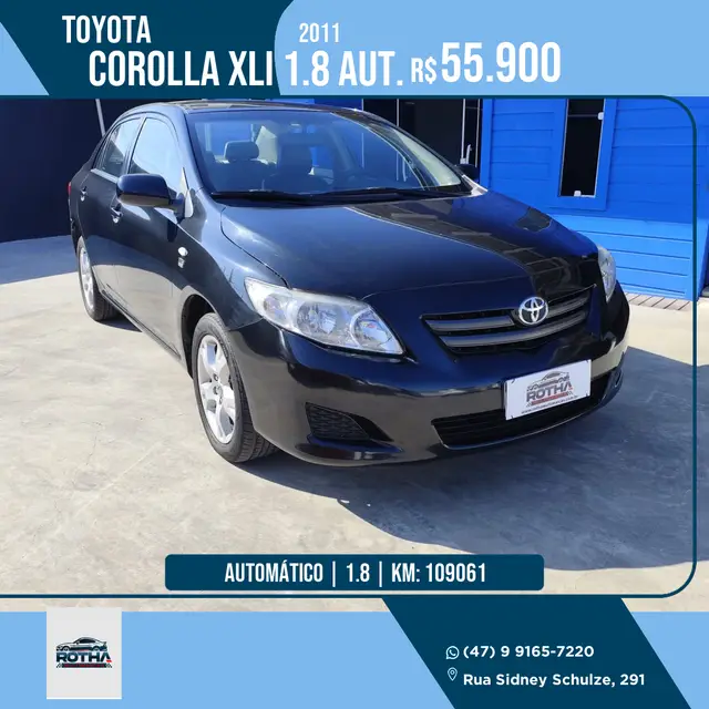 Carro Toyota Corolla 2011 Sedan XLi 1.8 16V (flex) (aut)