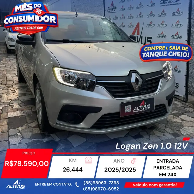 Carro Renault Logan 2025 Zen 1.0