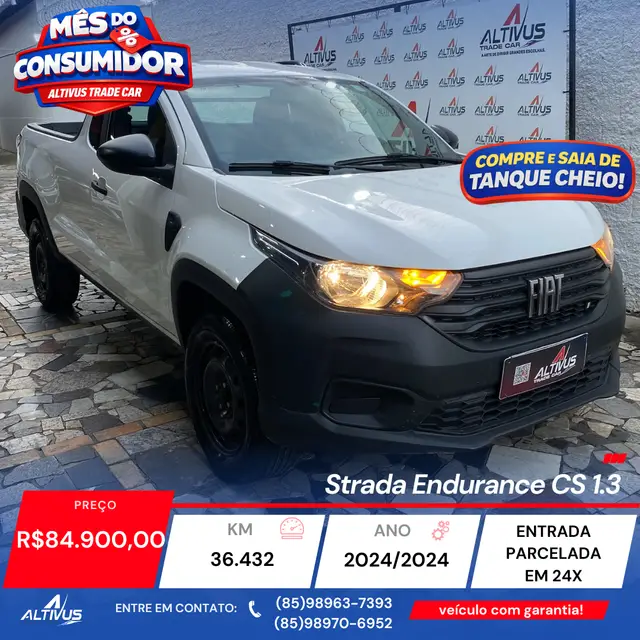 Carro Fiat Strada 2024 Endurance 1.3 Flex 8V CS