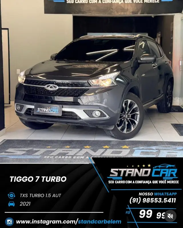 Carro CAOA Chery Tiggo 7 2021 1.5 TXS Turbo Flex (Aut)