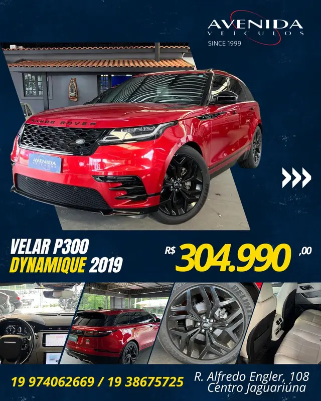 Carro Land Rover Range Rover Velar 2019 2.0 P300 R-DYNAMIC SE