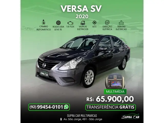 Carro Nissan Versa 2020 1.6 16V SV FlexStart CVT (Flex)