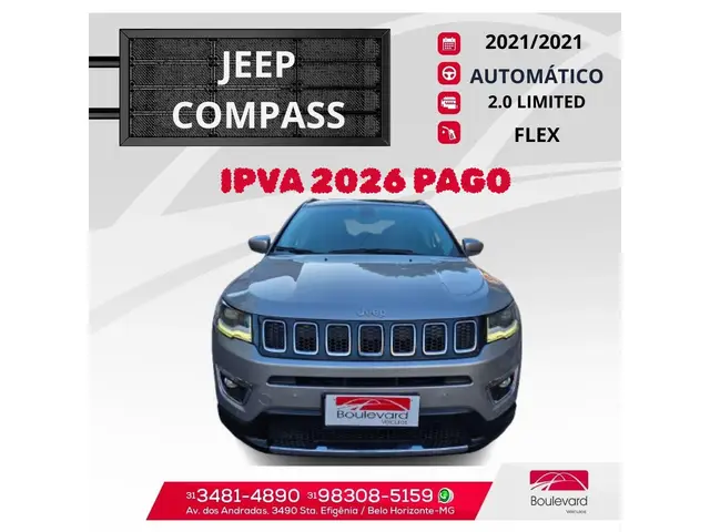 Carro Jeep Compass 2021 2.0 Limited (Aut) (Flex)
