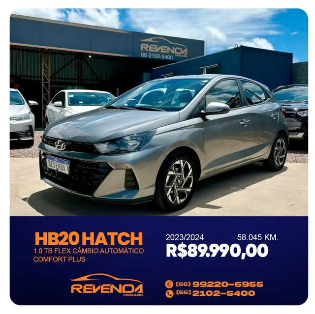 Carro Hyundai HB20 2024 Comfort 1.0 TGDI (Aut.)