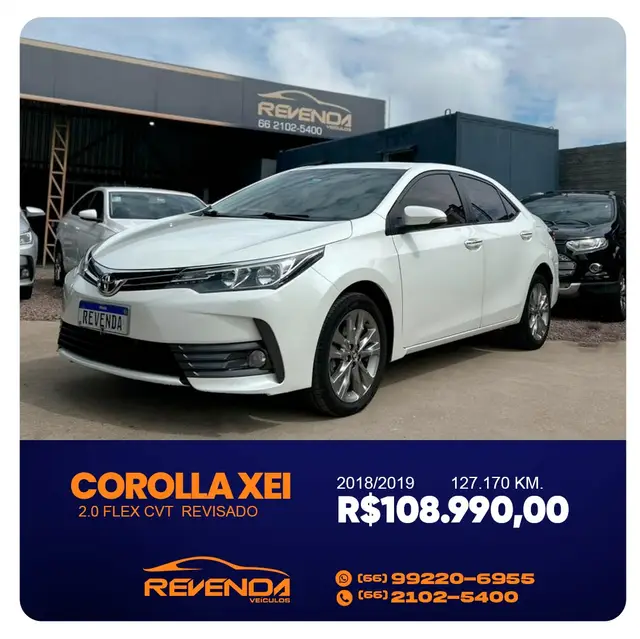 Carro Toyota Corolla 2019 2.0 XEi Multi-Drive S (Flex)