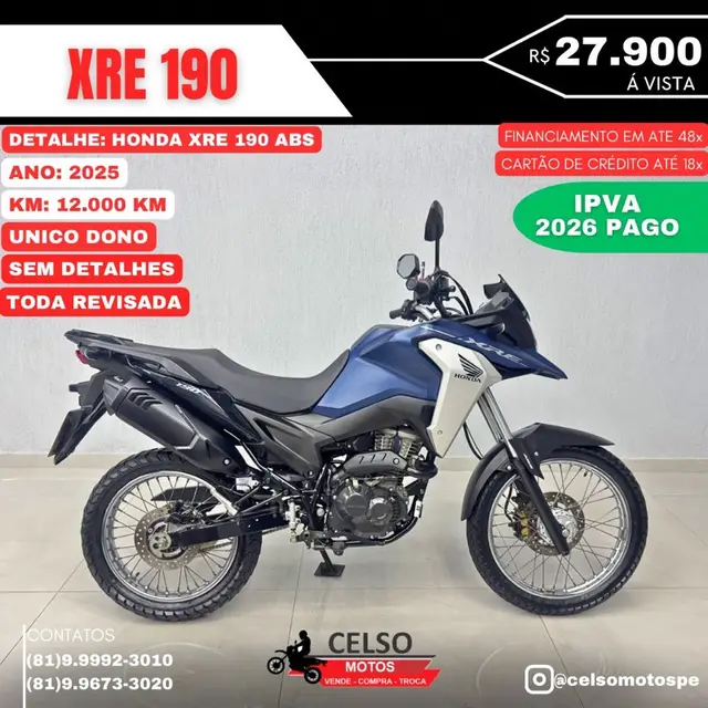Moto Honda XRE 190 2025 SE