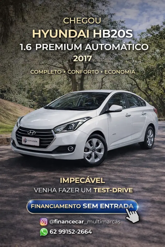 Carro Hyundai HB20S 2017 1.6 Premium (Aut) (Flex)