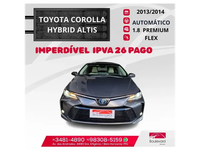 Carro Toyota Corolla 2023 Altis Hybrid Premium 1.8 Flex