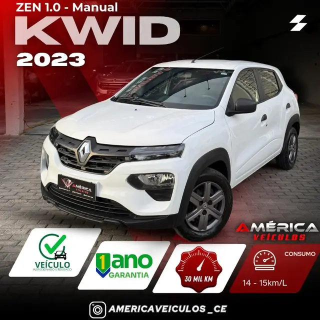 Carro Renault Kwid 2023 Zen 1.0 12v SCe (Flex)
