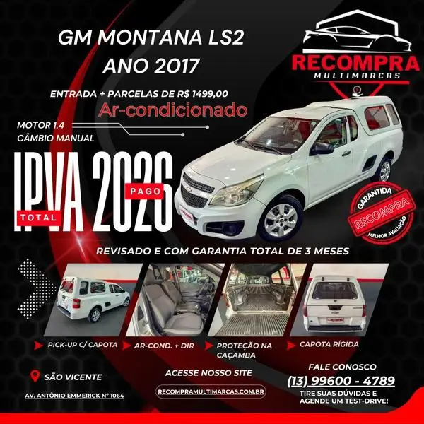 Carro Chevrolet Montana 2017 LS 1.4 (Flex)