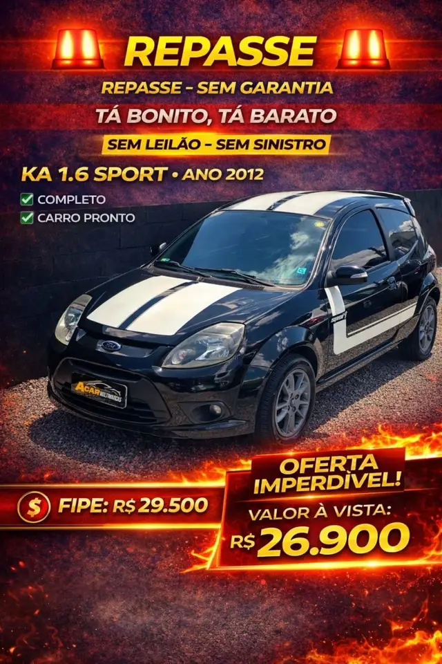 Carro Ford Ka 2012 Sport 1.6 8V Flex