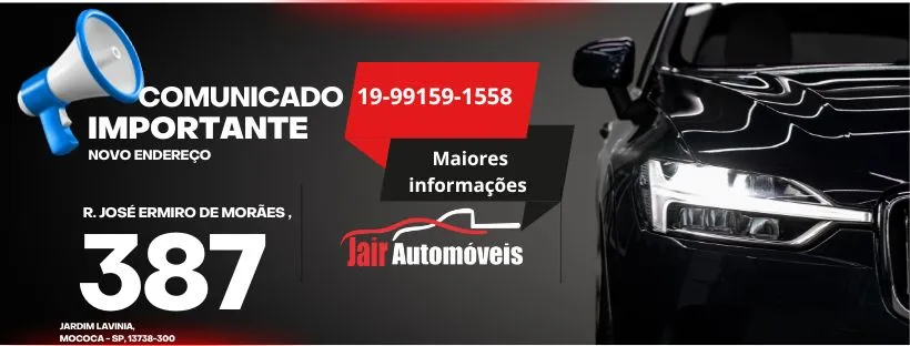 Fachada da loja Veículos à venda em JAIR AUTOMOVEIS - Mococa - SP