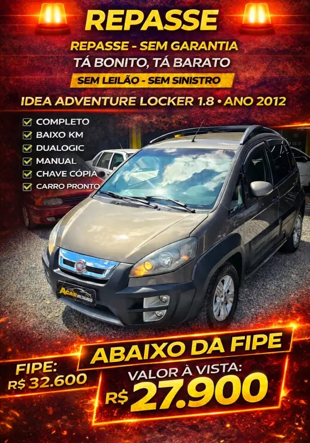 Carro Fiat Idea 2012 Adventure 1.8 16V E.TorQ Dualogic (Flex)