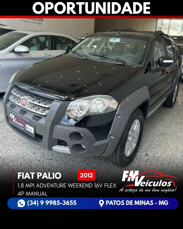 Carro Fiat Palio 2012 W.ADV. LOCK. ITALIA 1.8 Flex 16V