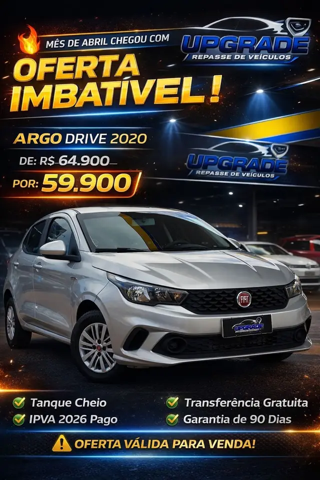 Carro Fiat Argo 2020 Drive 1.0 Firefly (Flex)