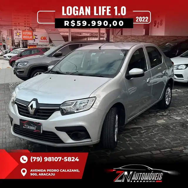 Carro Renault Logan 2022 Life 1.0 12V SCe (Flex)