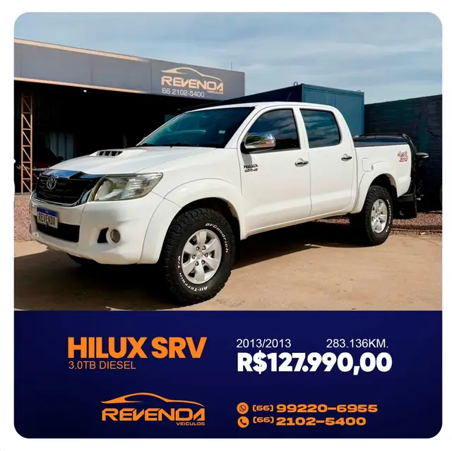 Carro Toyota Hilux Cabine Dupla 2013 Hilux 3.0 TDI 4x4 CD SRV (Aut)