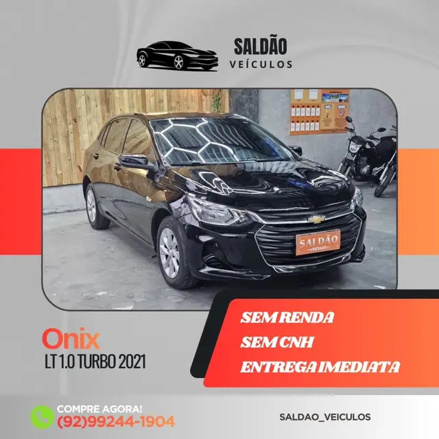 Carro Chevrolet Onix 2021 LT 1.0 Turbo (Flex)