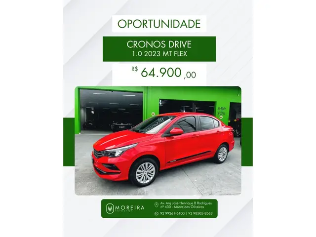Carro Fiat Cronos 2023 Drive 1.3 (Flex) MT