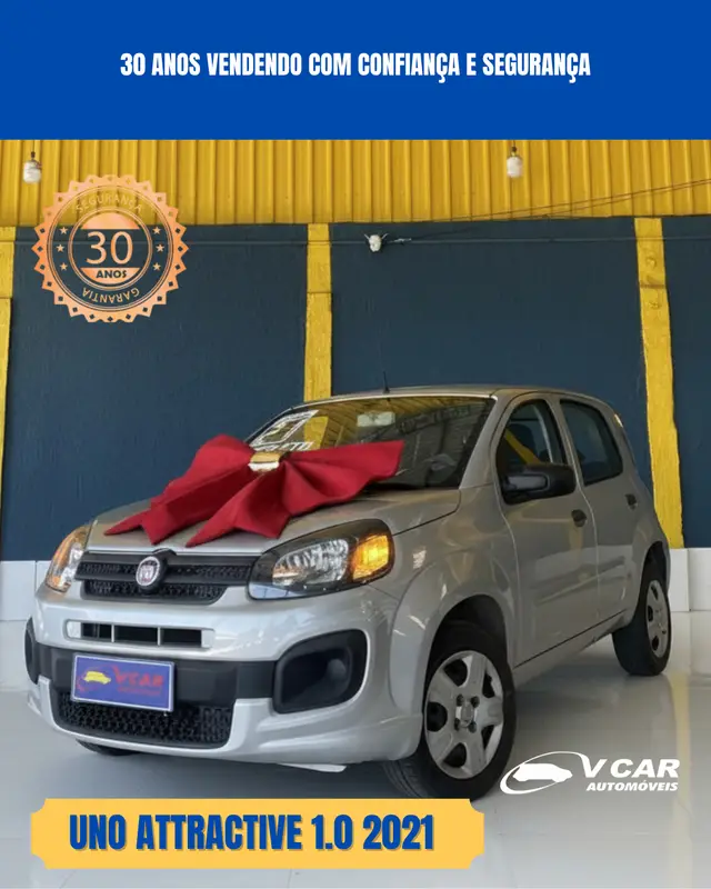 Carro Fiat Uno 2021 Attractive 1.0