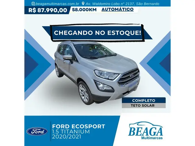Carro Ford EcoSport 2021 Titanium 1.5 (Aut) (Flex)