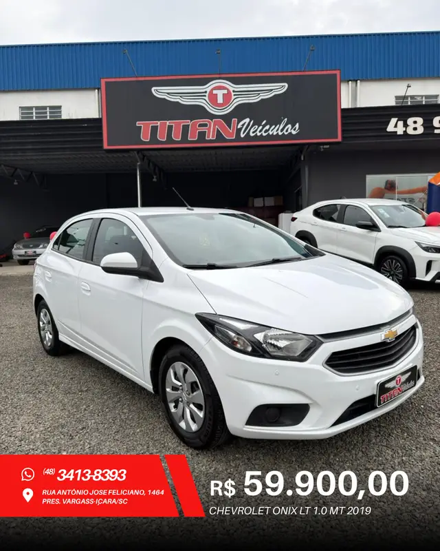 Carro Chevrolet Onix 2019 LT 1.0 Turbo (Flex)