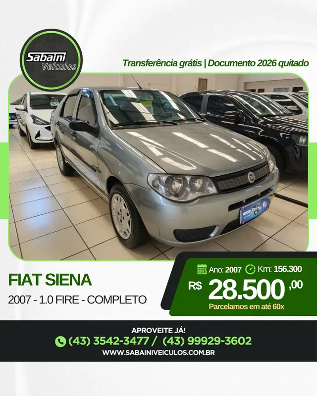Carro Fiat Siena 2007 Fire 1.0 8V (Flex)