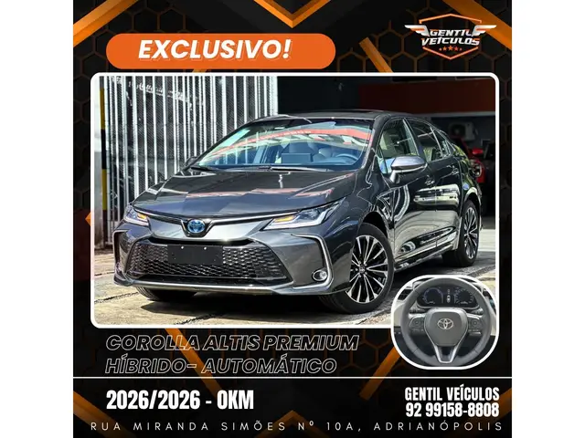 Carro Toyota Corolla 2026 Altis Hybrid Premium 1.8 Flex