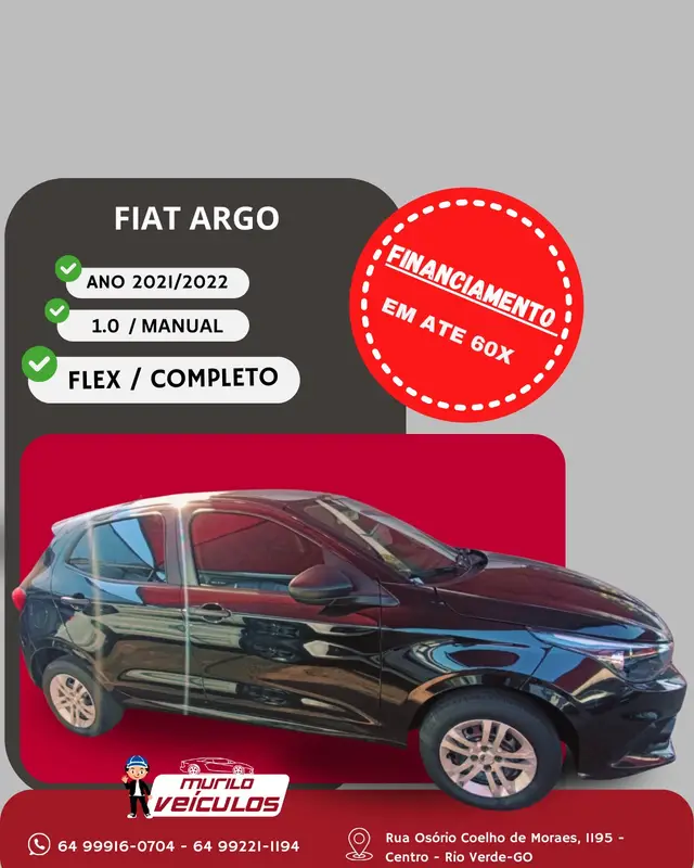 Carro Fiat Argo 2021 1.0 (Flex)