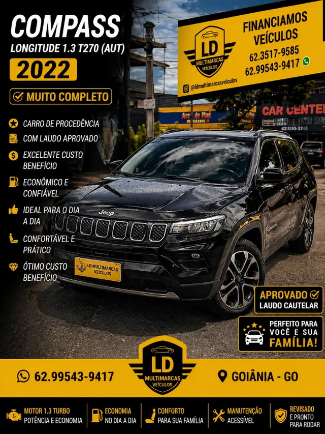 Carro Jeep Compass 2022 Longitude 1.3 T270 (Aut) (Flex)
