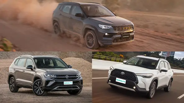 Líder absoluto do segmento, Jeep Compass agora tem concorrência pesada de VW Taos e Toyota Corolla Cross. Veja qual tem o menor custo de manutenção