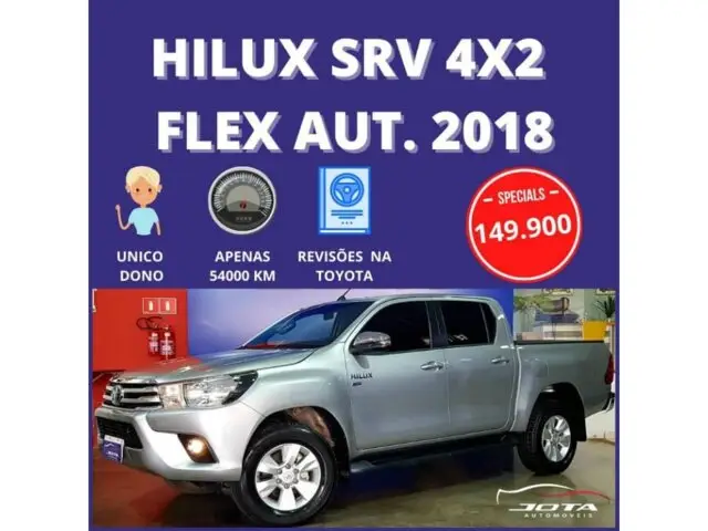 Carro Toyota Hilux Cabine Dupla 2018 Hilux 2.7 SRV CD 4x2 (Flex) (Aut)