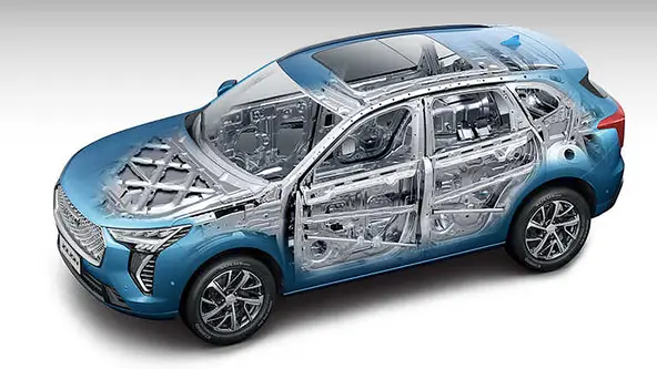 Matriz Lemon, que será usada por SUVs da marca Haval a serem montados no Brasil, utiliza mais de 70% de aços específicos para melhorar rigidez e reduzir peso e consumo