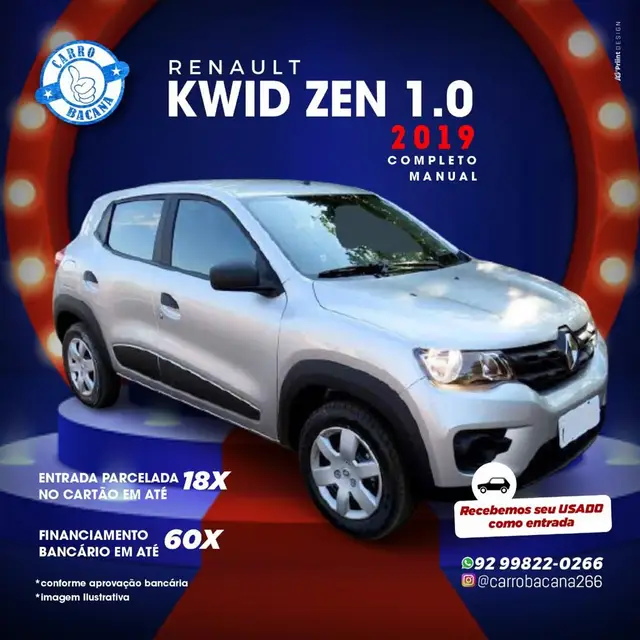 Carro Renault Kwid 2019 Zen 1.0 12v SCe (Flex)