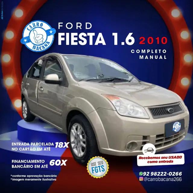 Carro Ford Fiesta Sedan 2010 1.6 (Flex)