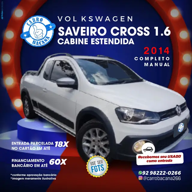 Carro Volkswagen Saveiro 2014 Cross 1.6 (Flex) (cab. estendida)
