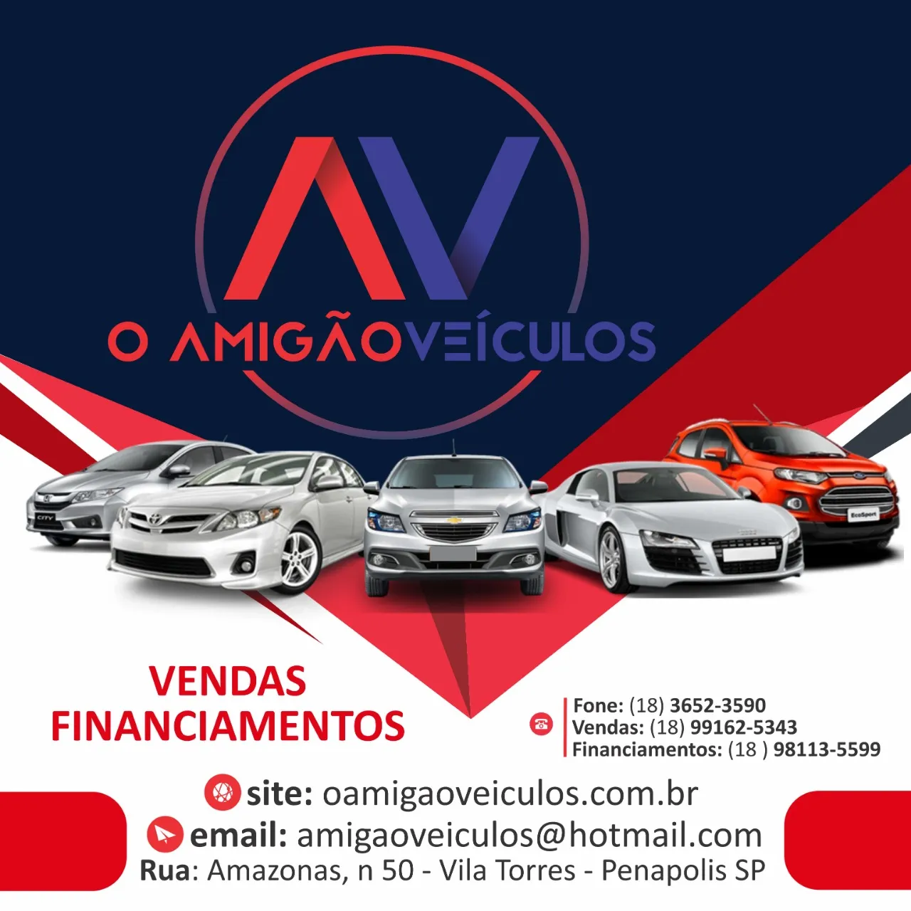 Fachada da loja O AMIGÃO VEÍCULOS  - Penápolis - SP