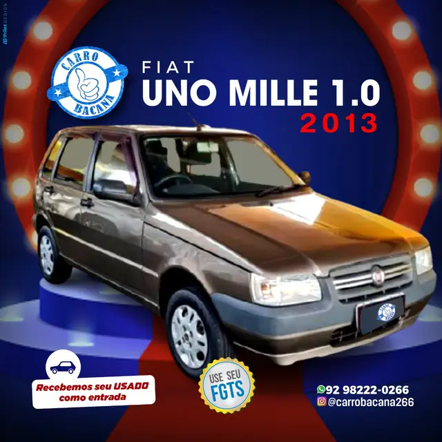 Carro Fiat Uno Mille 2013 Fire Economy 1.0 (Flex) 2p