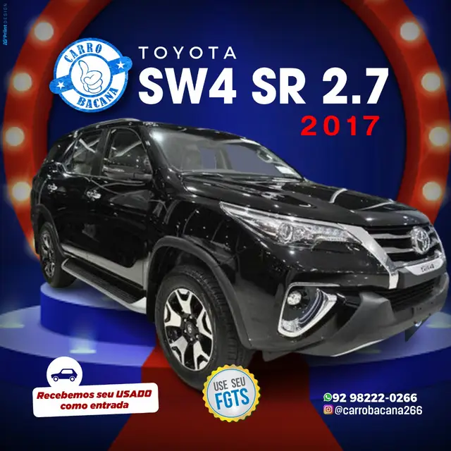 Carro Toyota SW4 2017 2.7 SR 4x2 (Flex)