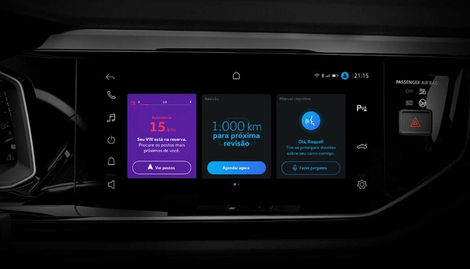 A nova central multimídia da Volkswagen tem 10 gigas de memória e loja virtual para baixar aplicativos de parceiros da marca, como Waze, Deezer, iFood e Sem Parar.